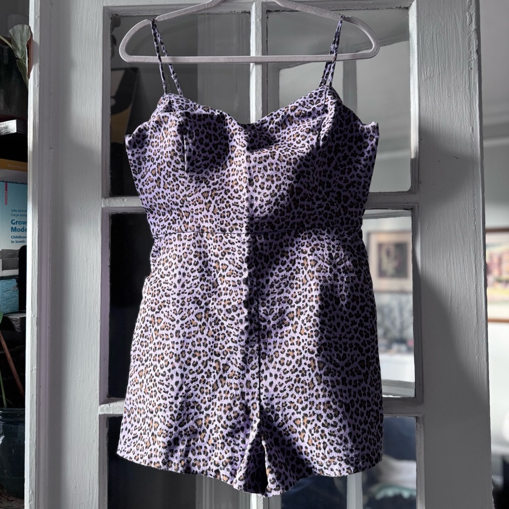 Lush Leopard Print Romper Size M